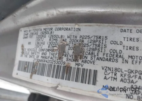 2002 Toyota 4Runner Sr5 V6 из США, поврежденный, VIN JT3GN86R420253009